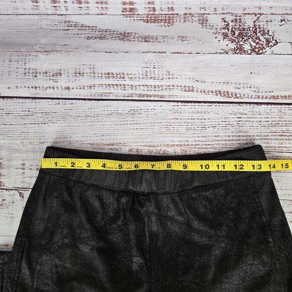 Free People Midnight Vegan Suede Pants S Black Pull On Leggings Stretchy Moto - Picture 8 of 12